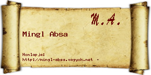 Mingl Absa névjegykártya
